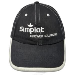 Simplot Grower Solutions Strapback Baseball Cap Black One Size Embroidered
